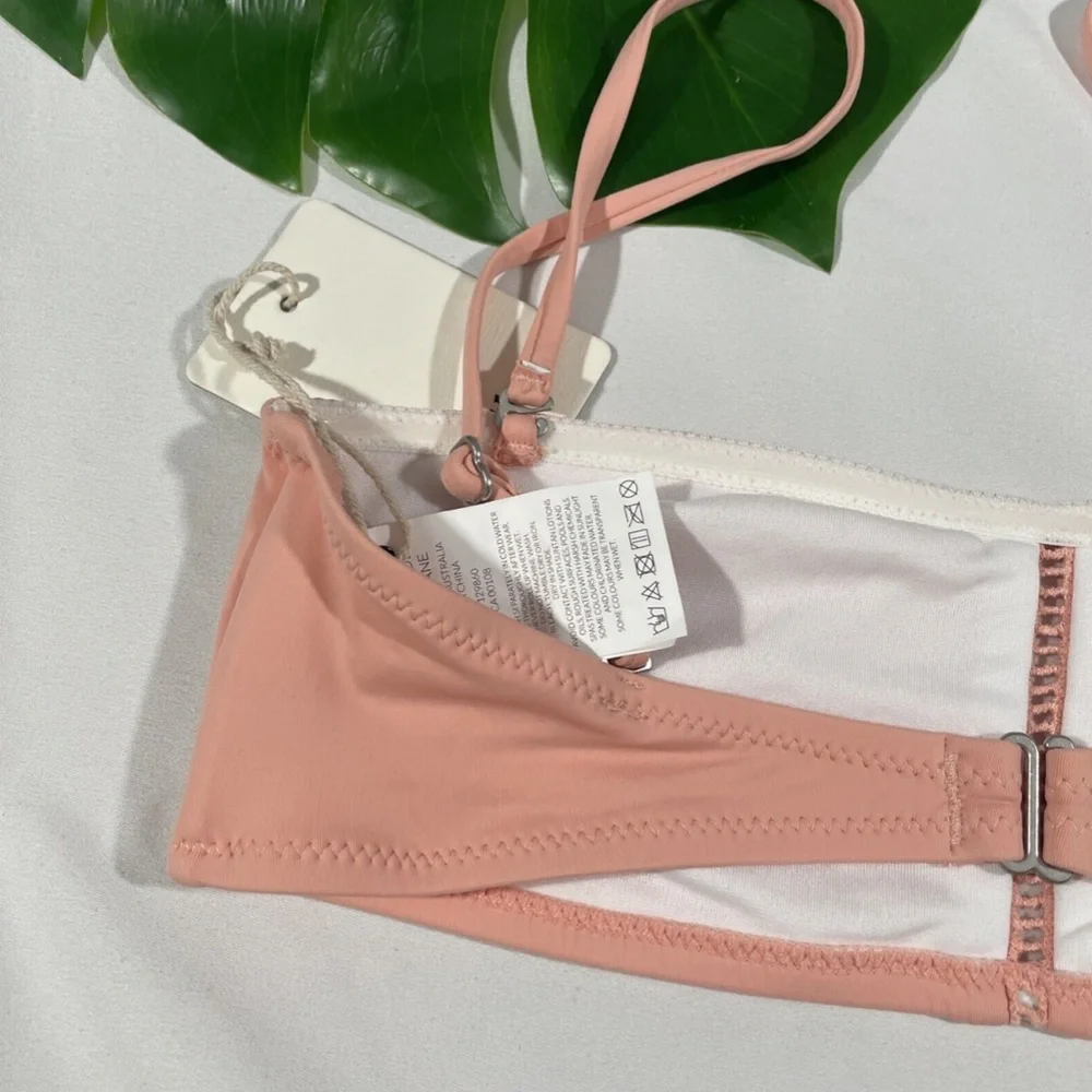 NWT $45 Rhythm. [ Small ] My Bandeau‎ Bikini Top in Flamingo Pink